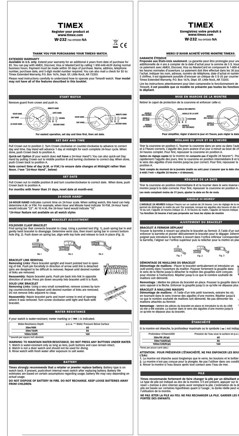 Timex 766-095000 User manual