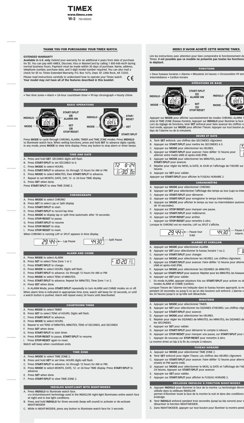 Timex 759-095003 User manual