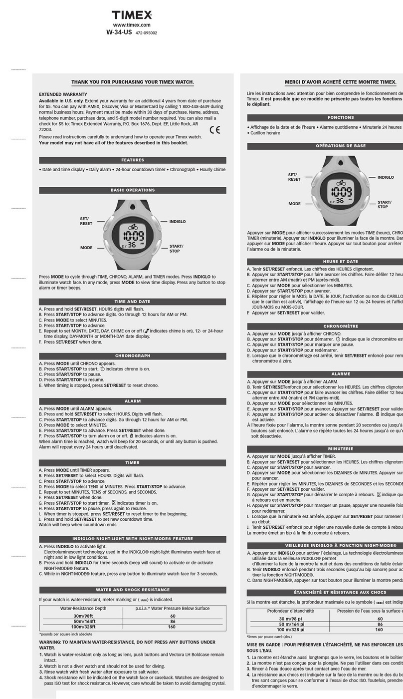 Timex 472-095002 User manual Timex 472-095002 User manual