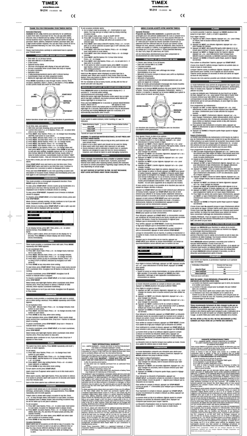 Timex 176-095000 NA User manual