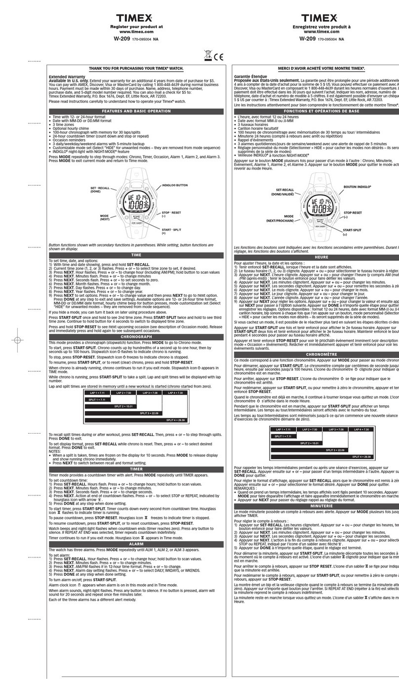 Timex 170-095004 NA User manual