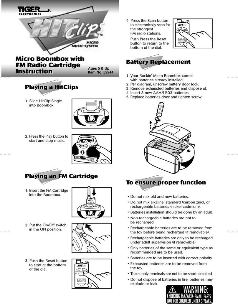 Tiger Electronics Hitclips Micro Boombox Instruction