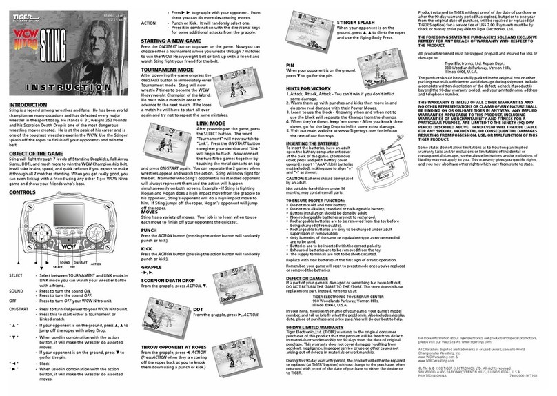 Tiger WCW Nitro Sting 74-092 instruction manual