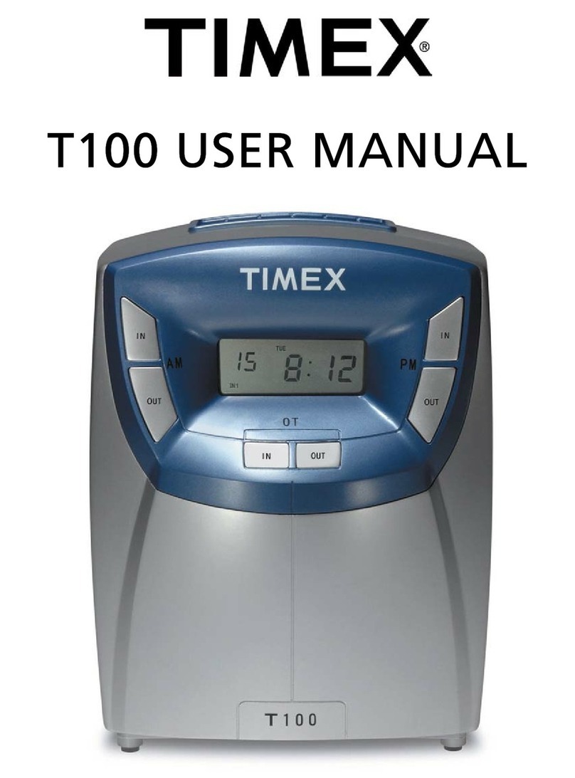 Timex T100 User manual