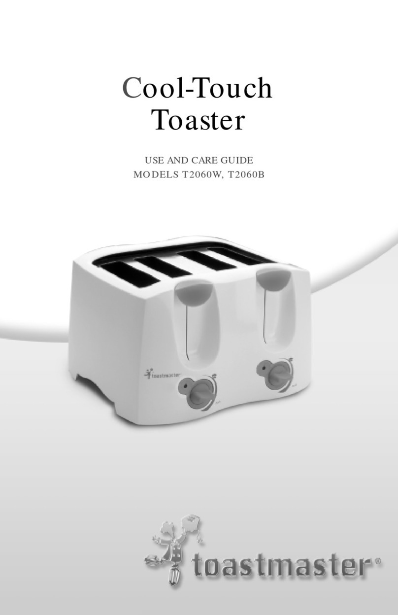 Toastmaster T2060B Use and care guide