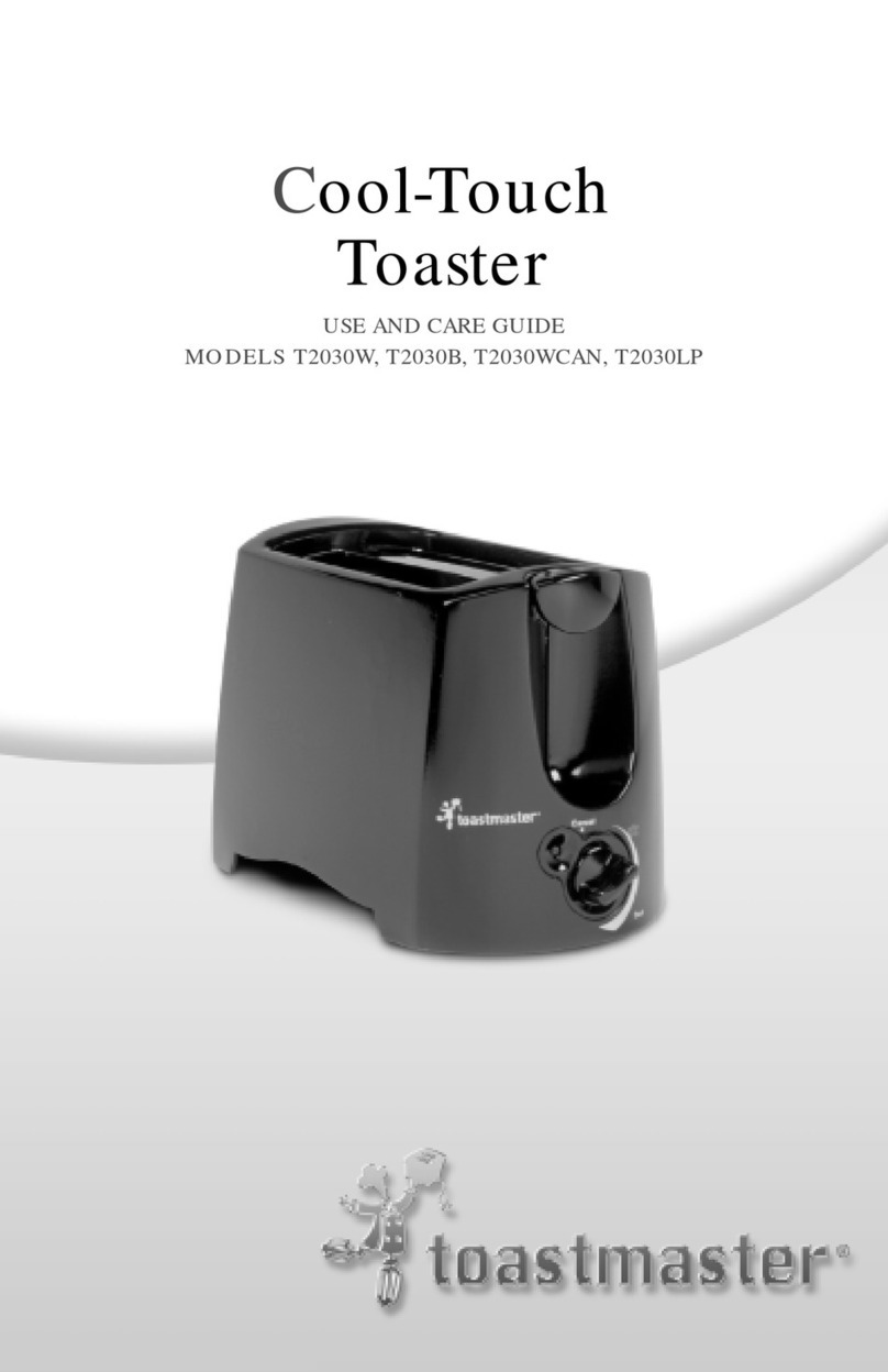 Toastmaster T2030W Use and care guide