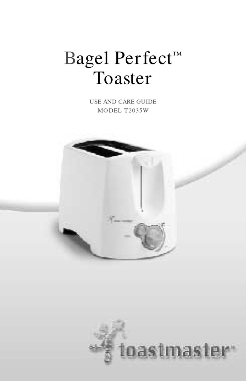 Toastmaster Bagel Perfect T2035W User manual