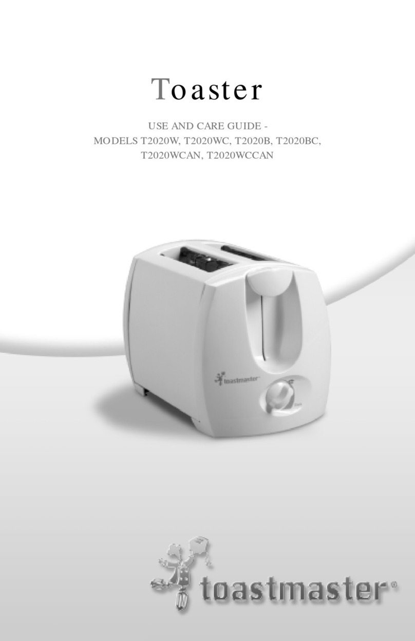 Toastmaster T2020B Use and care guide