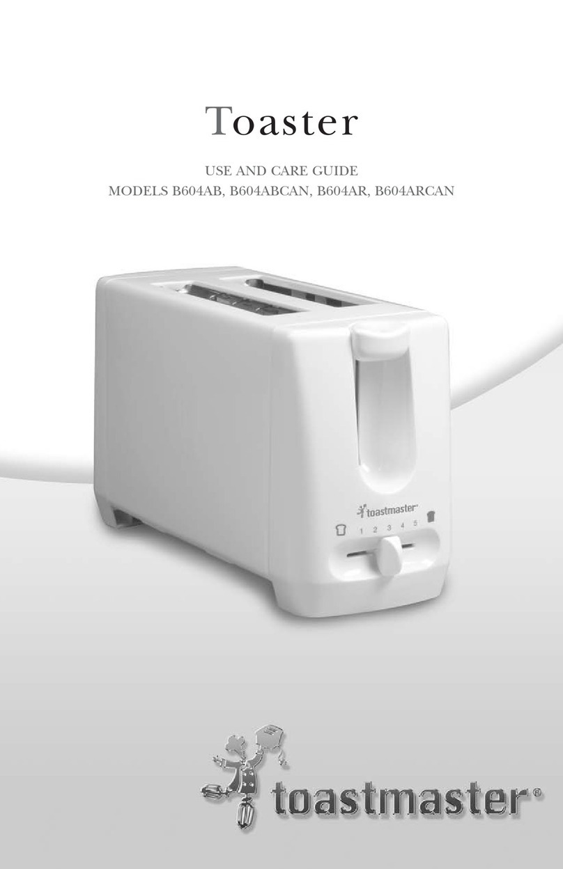 Toastmaster B604AB Use and care guide