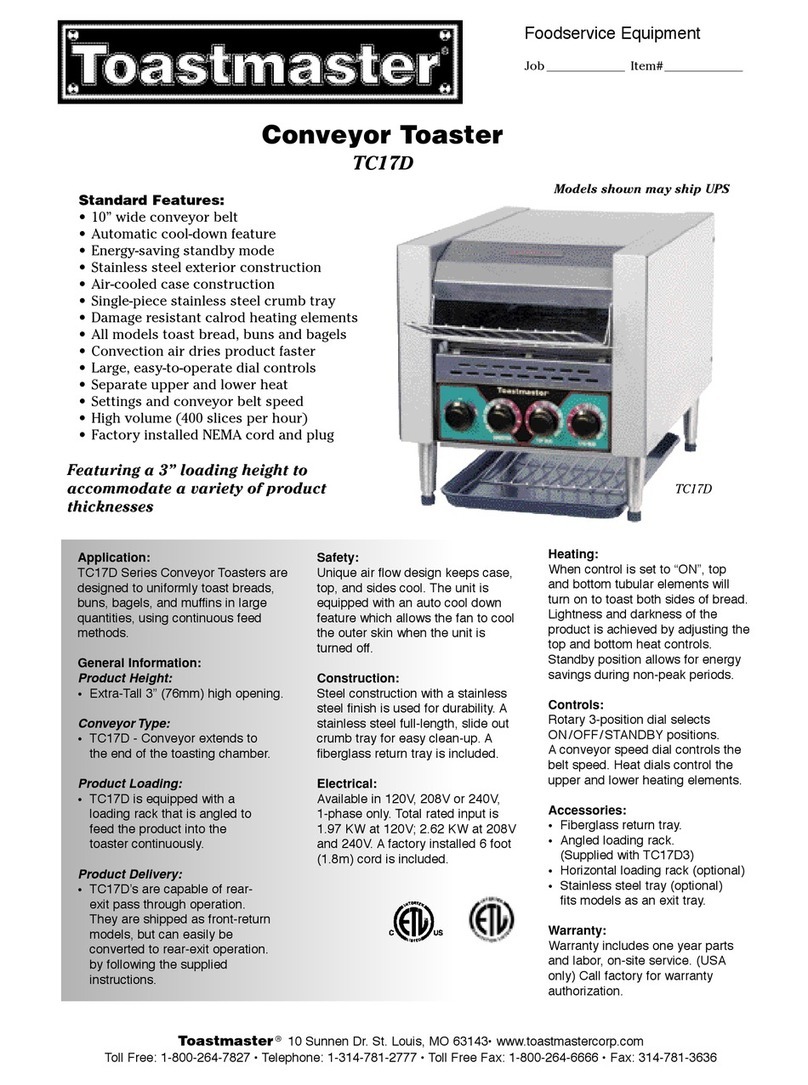 Toastmaster TC17D3663 User manual