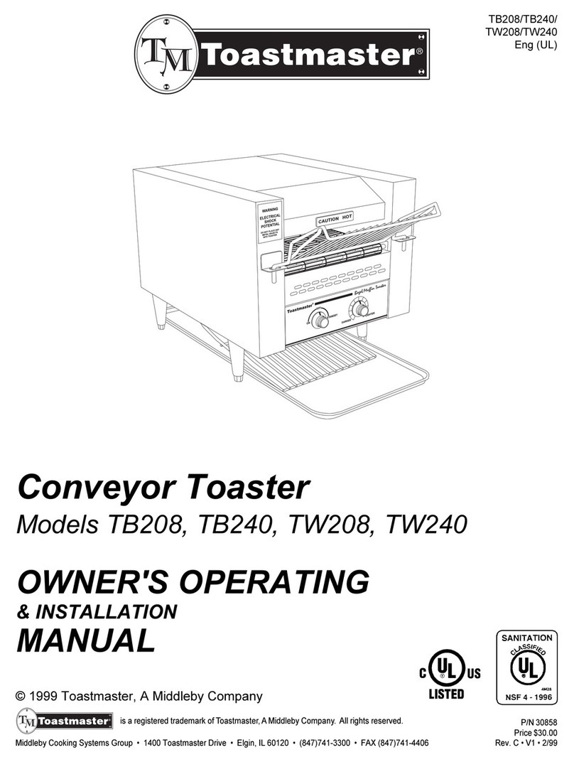 Toastmaster TB208 Operation manual