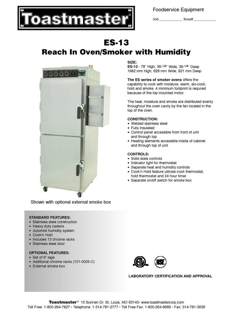 Toastmaster ES-13 Specification sheet