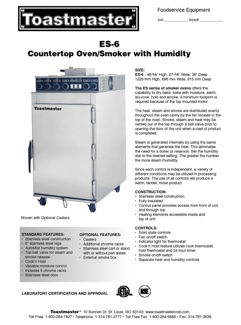 Toastmaster ES-6 Specification sheet