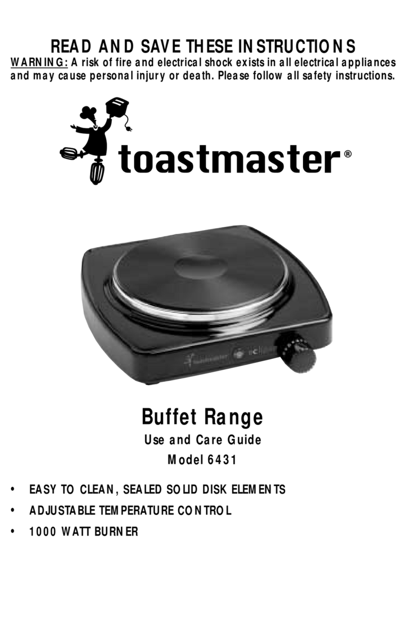 Toastmaster 6431 Use and care guide
