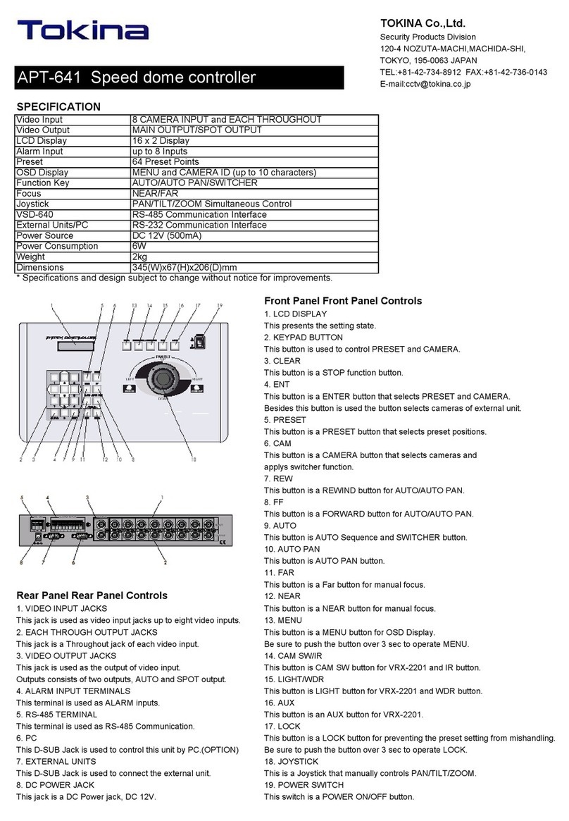 Tokina APT-641 User manual