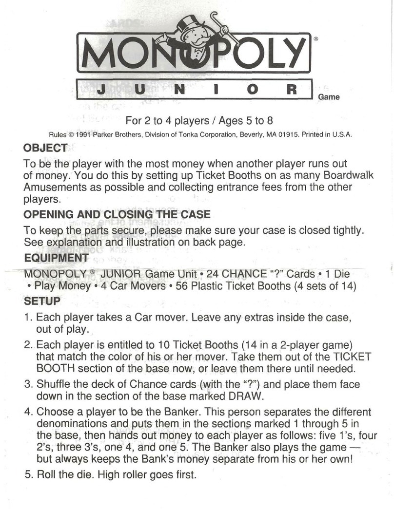 Tonka Monopoly Games instruction manual Tonka Monopoly Games instruction manual