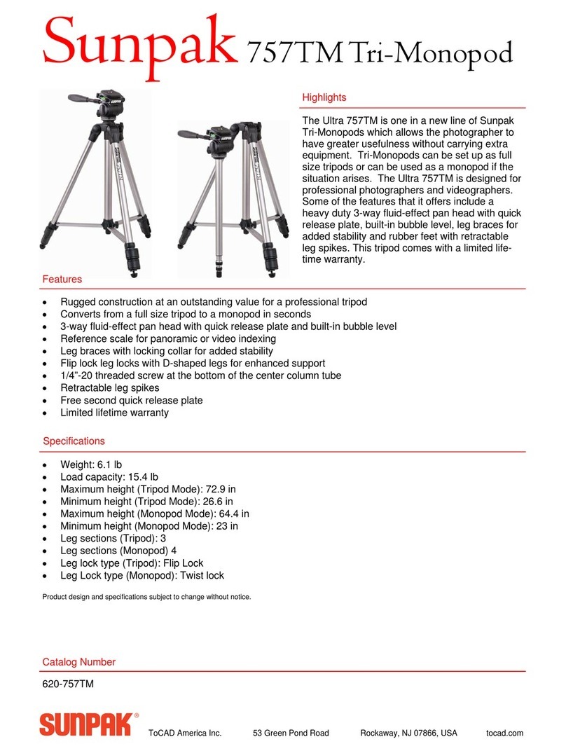 Sunpak Tri-Monopod 757TM Specifications
