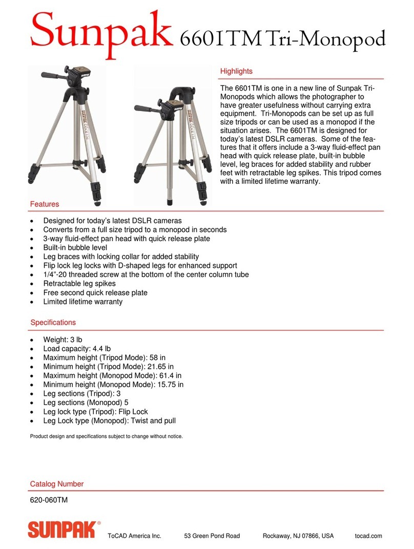 Sunpak Tri-Monopod 620-060TM Specifications