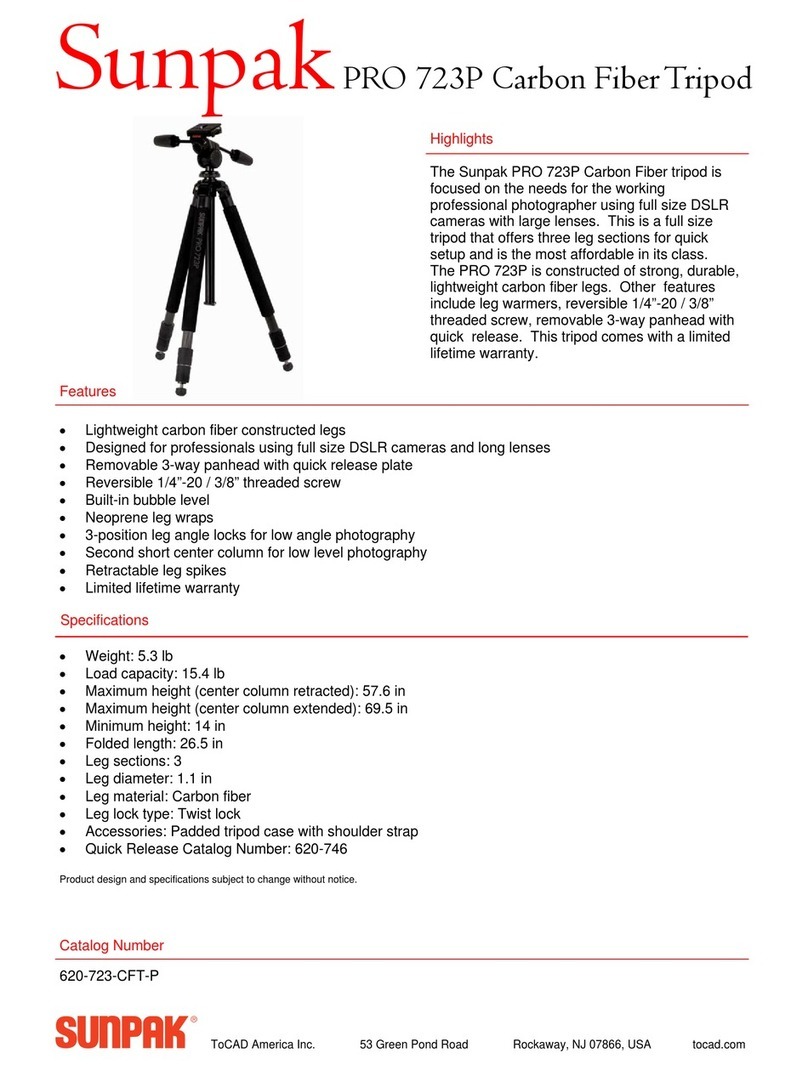 Sunpak PRO 723P Specifications