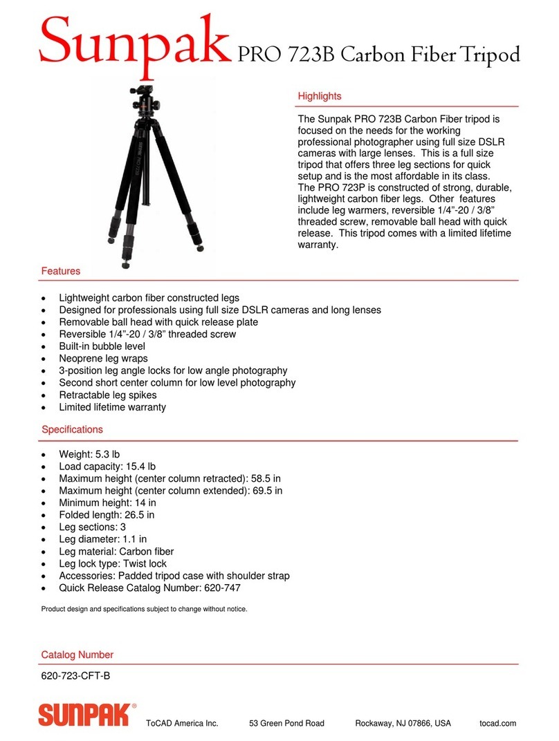 Sunpak PRO 723B Specifications