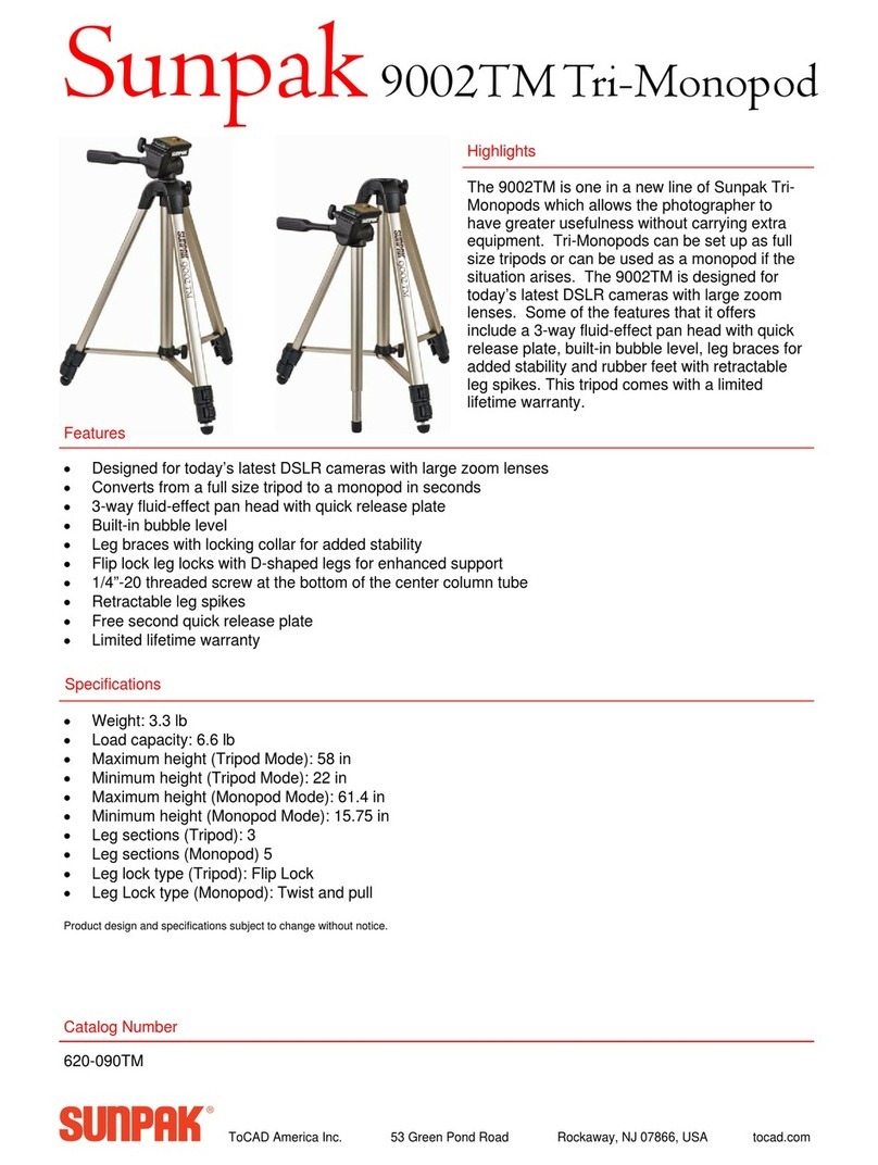 Sunpak 9002TM Specifications