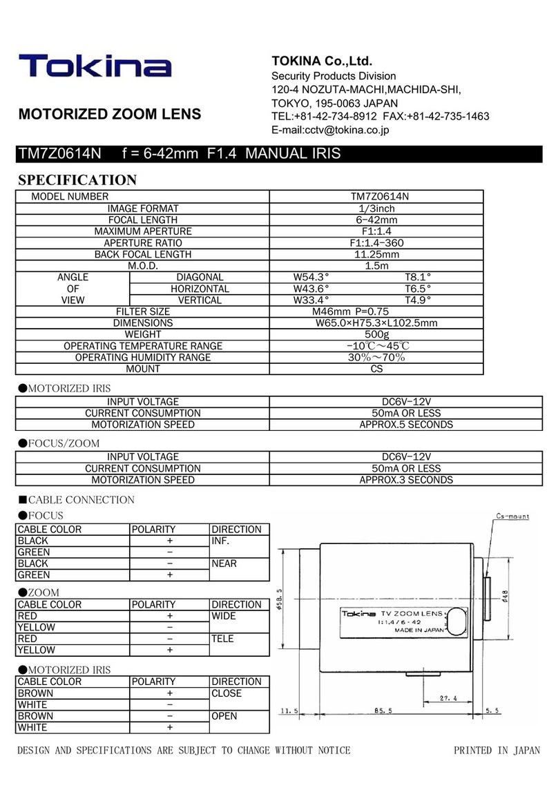 Tokina Motorized Zoom Lens TM7Z0614N specification