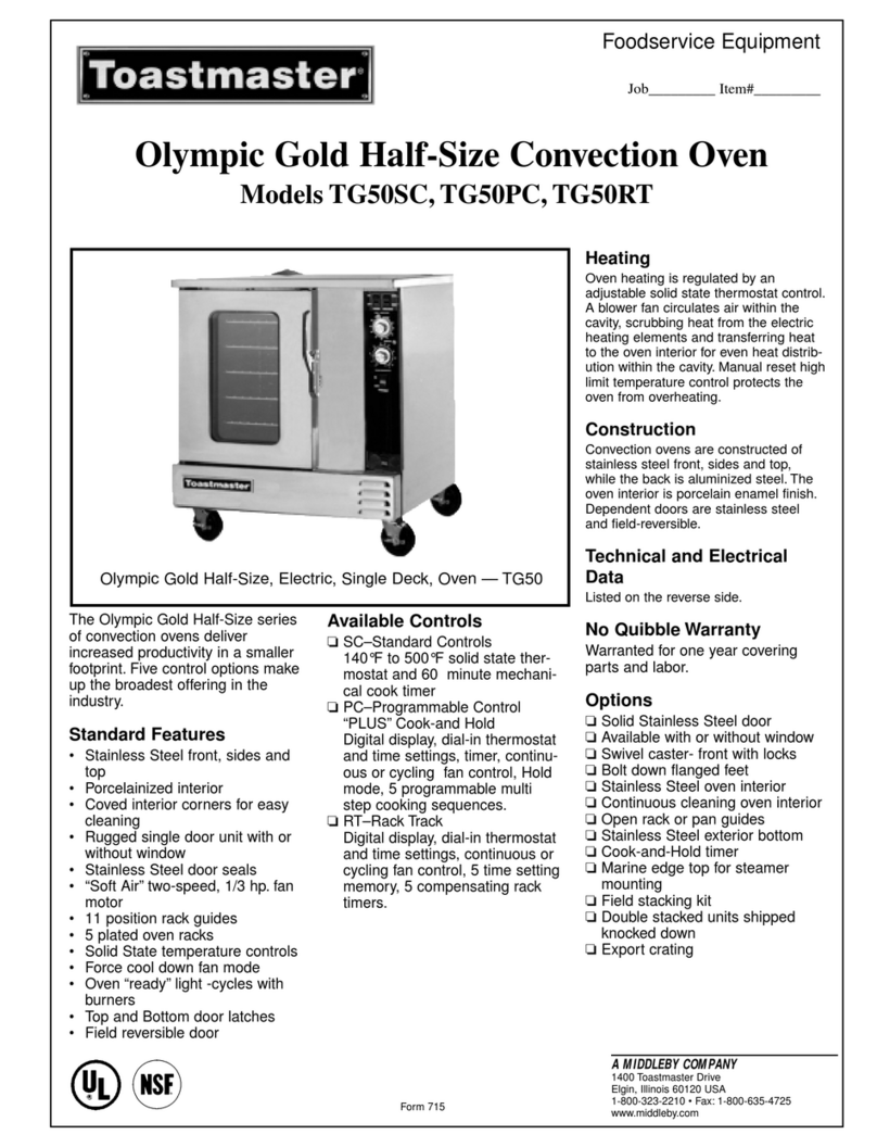 Toastmaster TG50PC User manual
