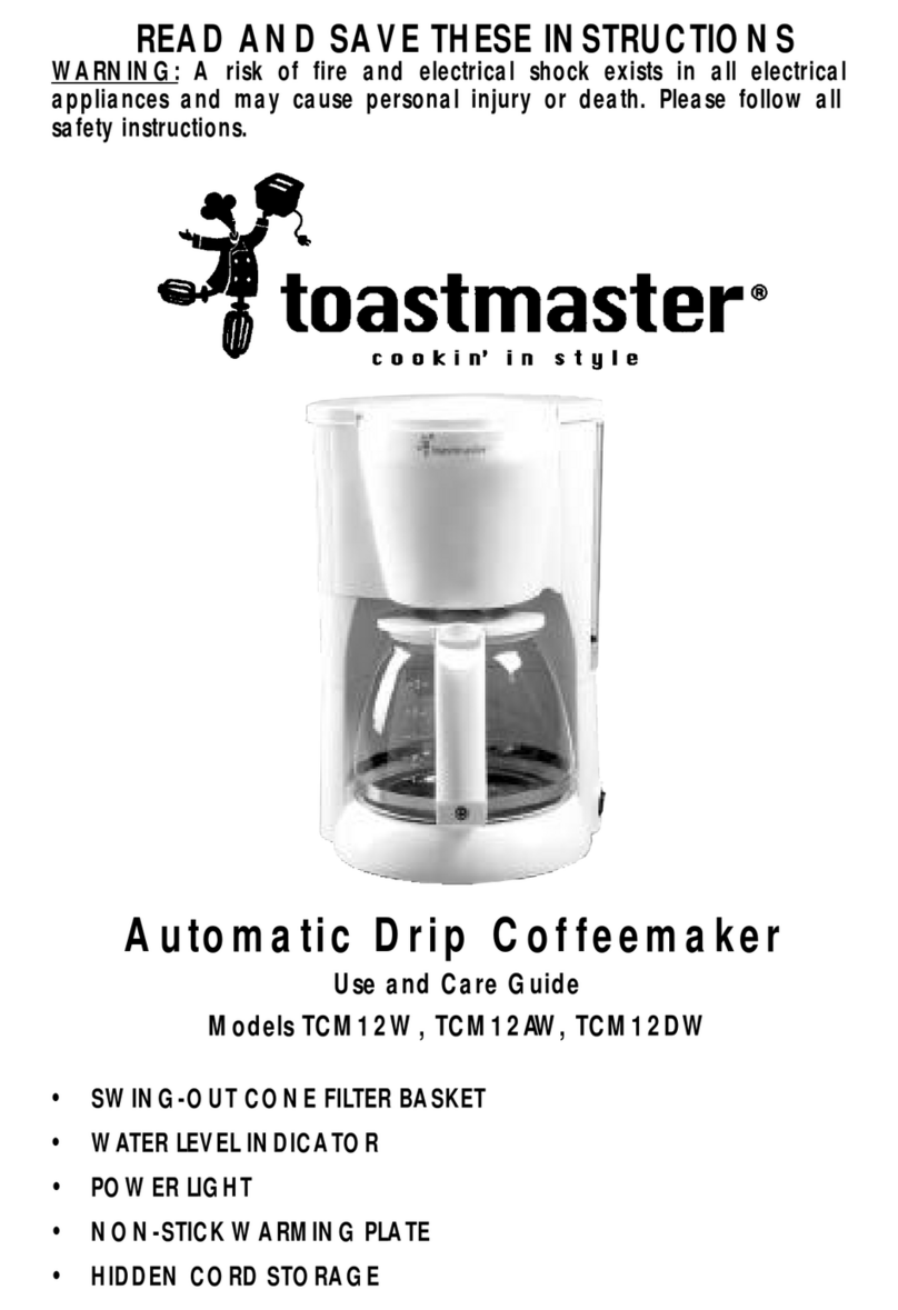 Toastmaster TCM12AW User manual