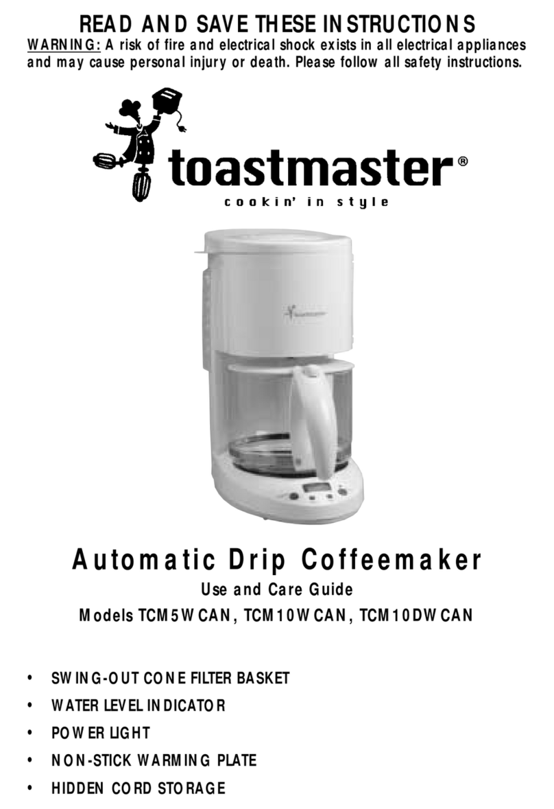 Toastmaster TCM10DWCAN User manual
