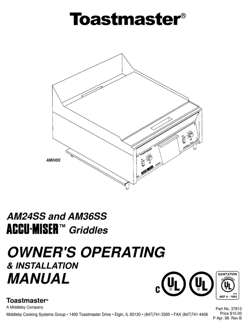 Toastmaster AACU-MISER AM24SS Specification sheet