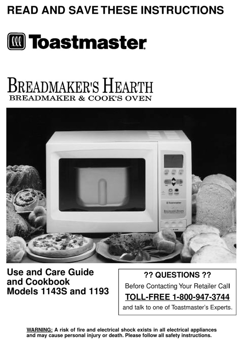 Toastmaster Breadmaker's Hearth 1143S User manual