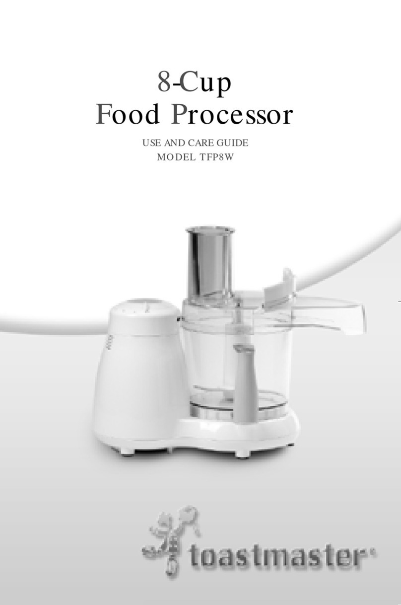 Toastmaster TFP8W Use and care guide