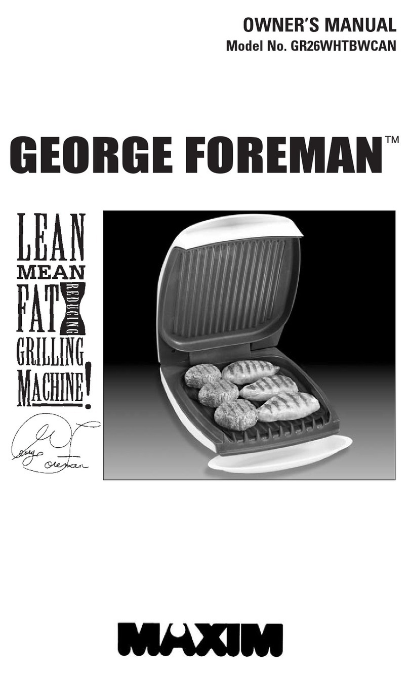 Maxim George Foreman GR26WHTBWCAN owner's manual Maxim George Foreman GR26WHTBWCAN owner's manual