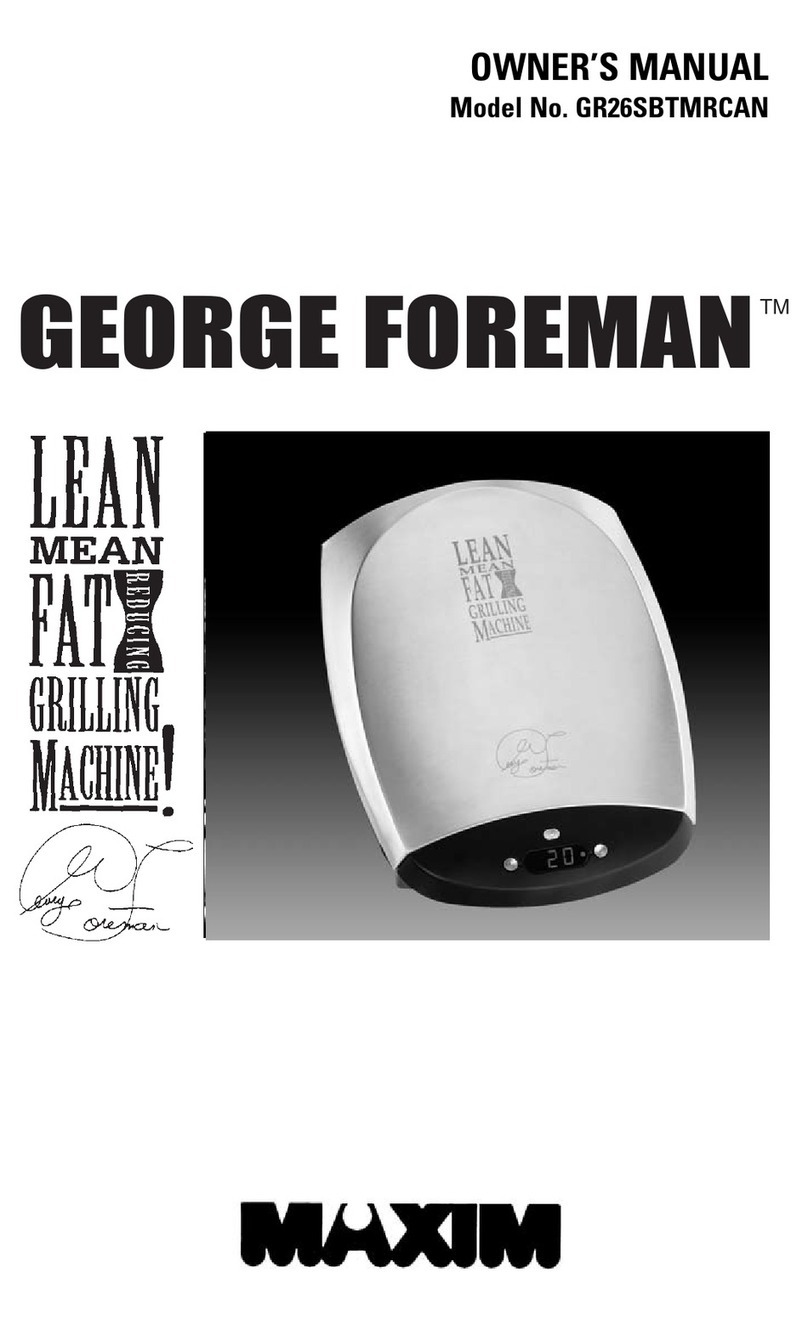 Maxim George Foreman GR26SBTMRCAN owner's manual