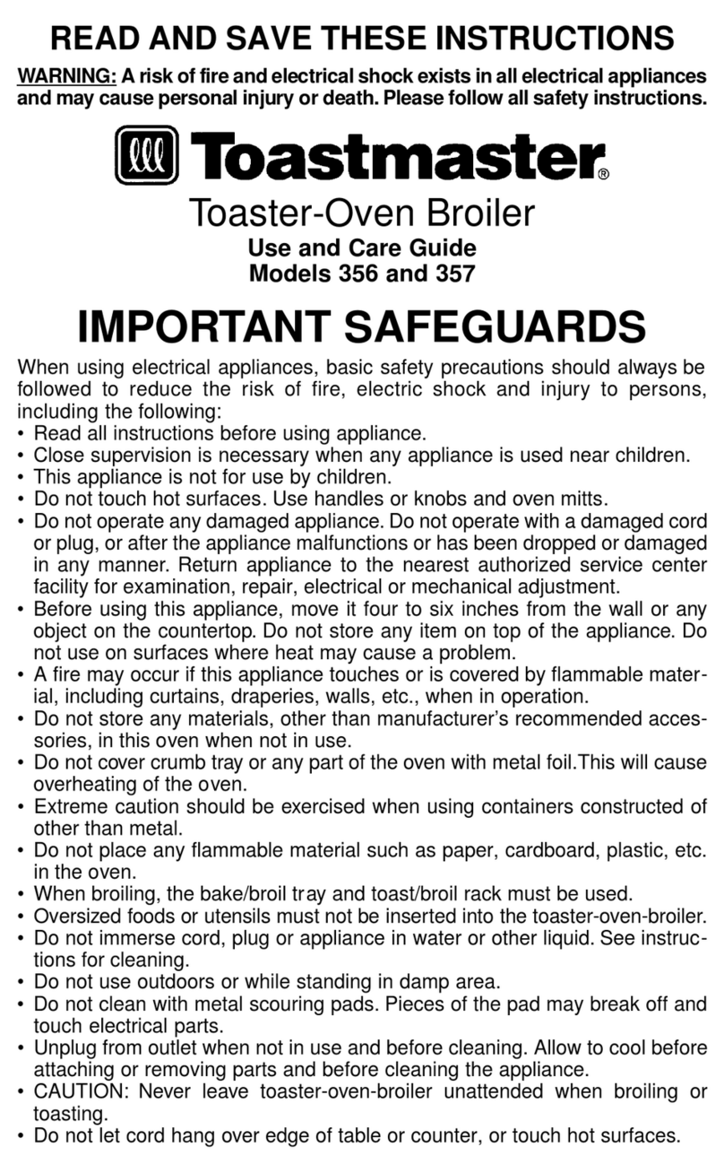 Toastmaster 357 Use and care guide