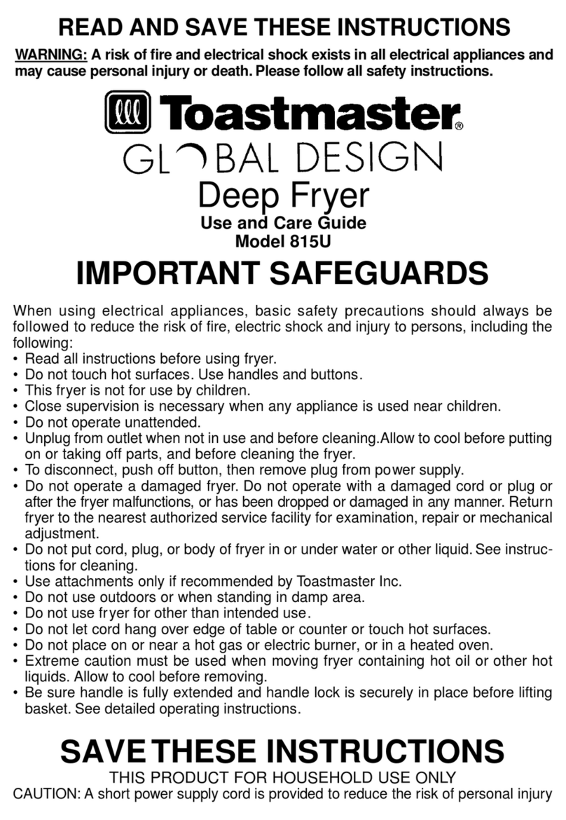 Toastmaster Global Design 815U Use and care guide