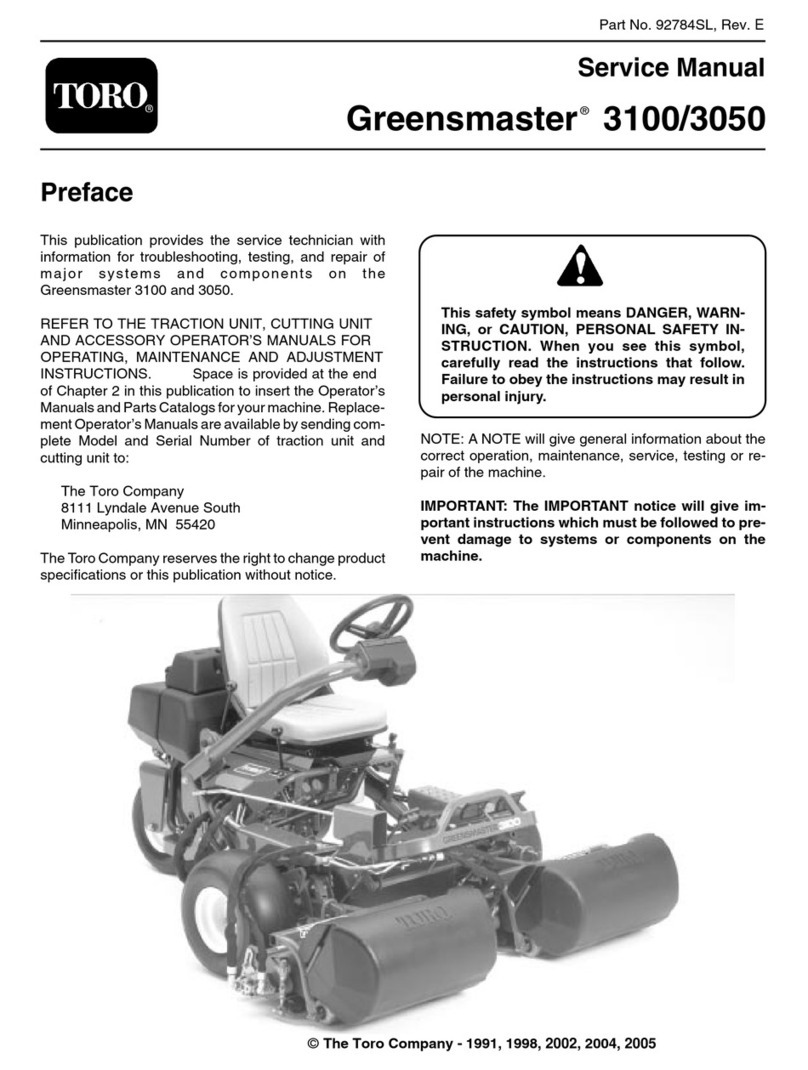 Toro GREENSMASTER 3100 User manual