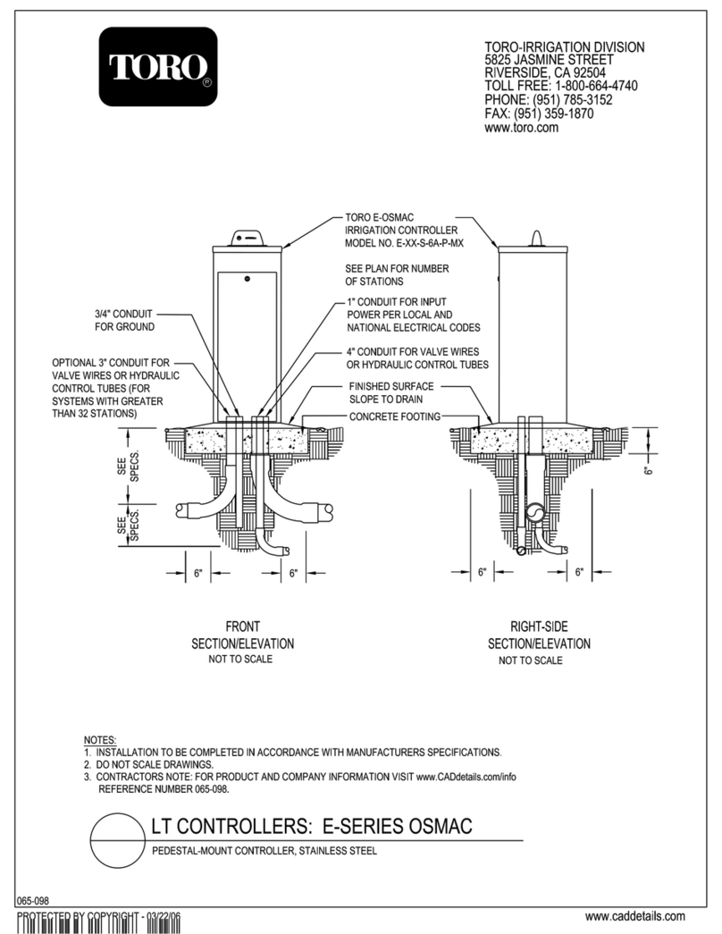 Toro OSMAC E-SERIES Specifications