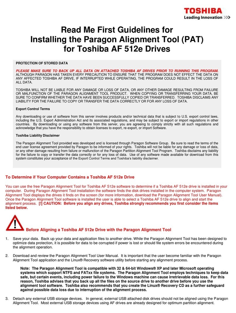 Toshiba AF 512E Guidelines
