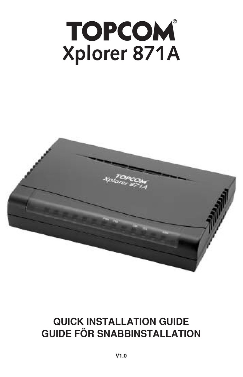 Topcom Xplorer 871A Quick installation guide