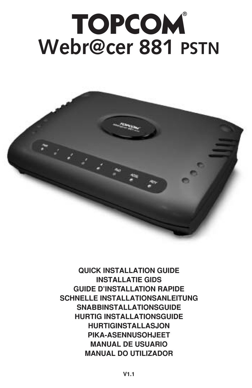 Topcom Webracer 881 PSTN Quick installation guide