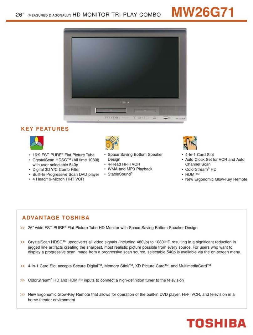 Toshiba MW 26G71 Specifications