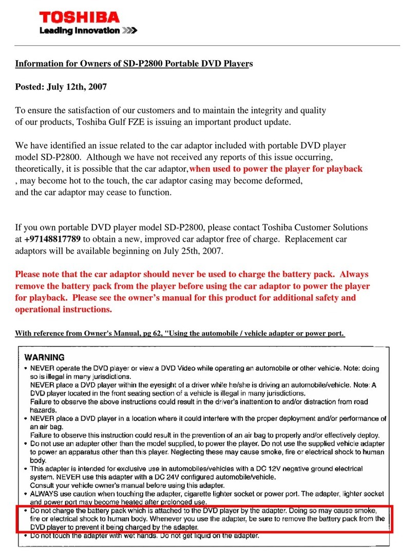 Toshiba SD-P2800 User manual