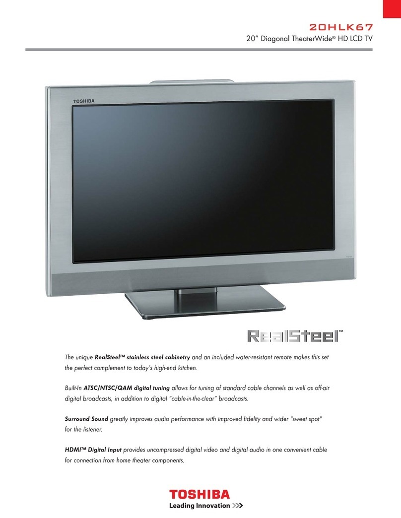 Toshiba TheaterWide 20HLK67 User manual Toshiba TheaterWide 20HLK67 User manual