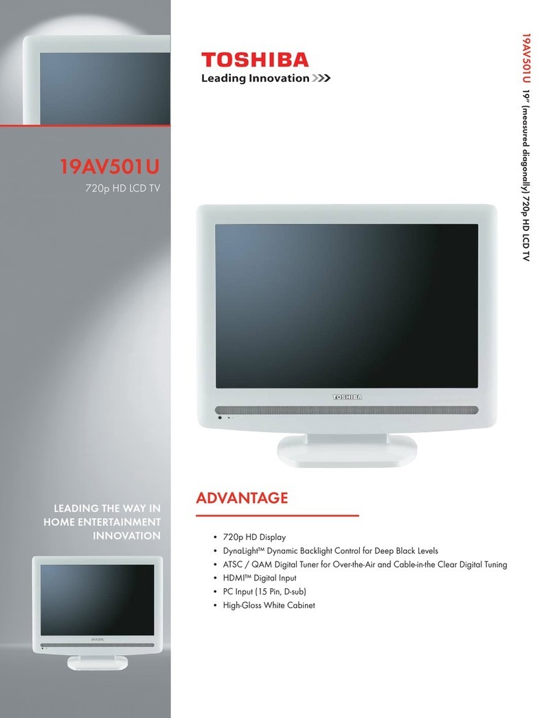Toshiba 19AV501U - 19" LCD TV User manual
