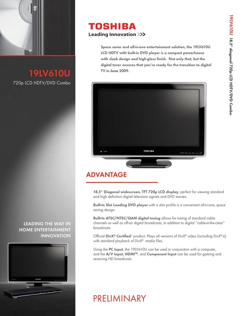 Toshiba 19LV610U - 18.5" LCD TV Specifications