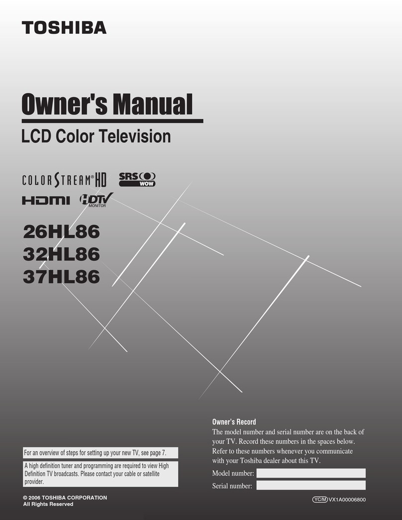 Toshiba 26HL86 owner's manual