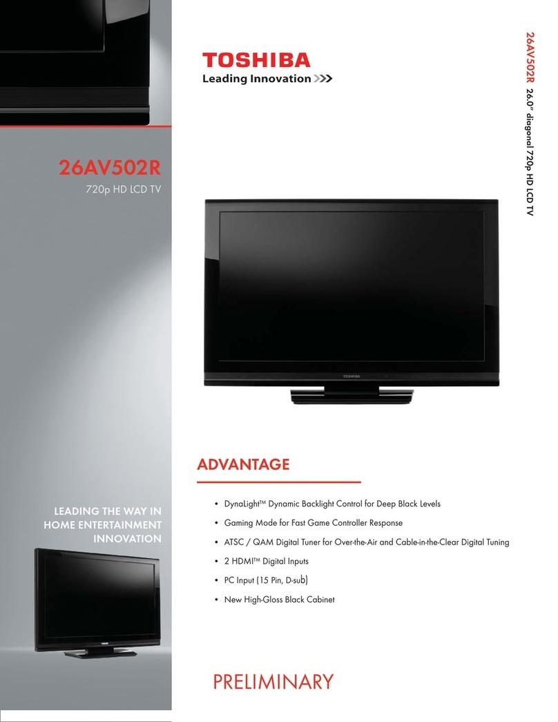Toshiba 26AV502R - 26" LCD TV User manual