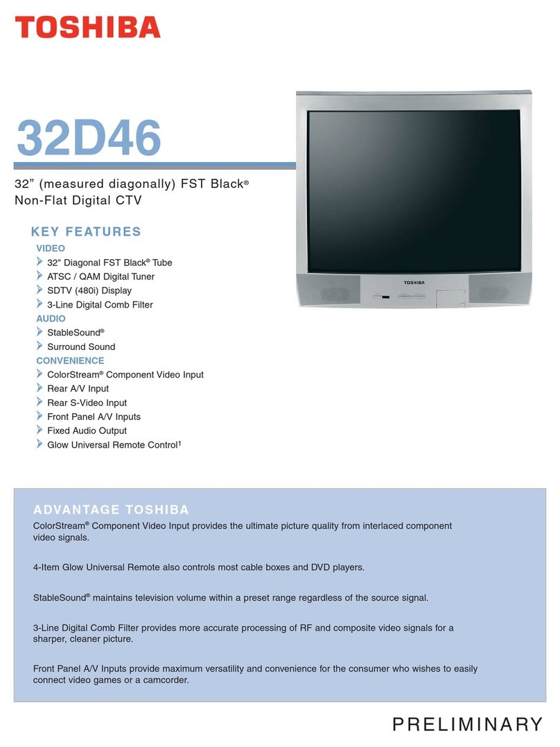 Toshiba 32D46 - 32" CRT TV Specifications