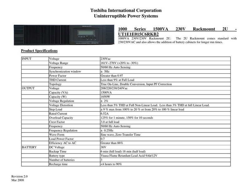 Toshiba SG 1000 Installation instructions